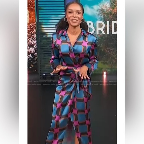 Zara Blue and Purple Geometric Maxi Dress - Picture 14 of 16